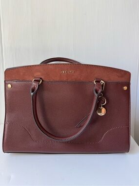 Nine West Chesnut color Dual-Texture Satchel